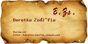 Beretka Zsófia névjegykártya